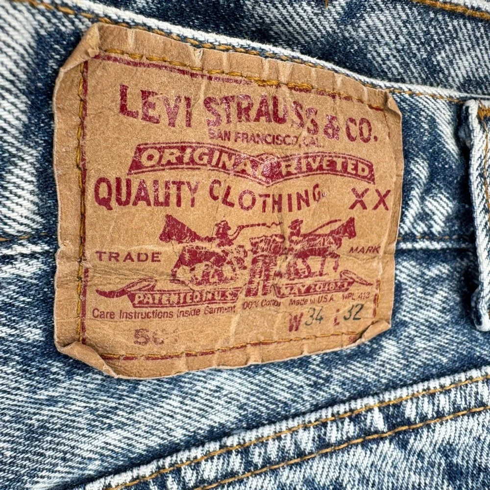 Vintage Levi's 501 Men's 32x32 Acid Wash Jeans USA Made Blue Denim‎ 90s Button